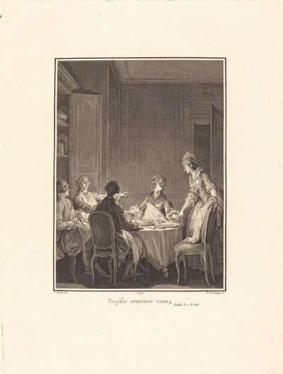 Sophie satte dig selv tilbage af Nicolas Delaunay after Jean Michel Moreau
