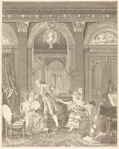 Den søde billet af Nicolas Delaunay after Nicolas Lavreince