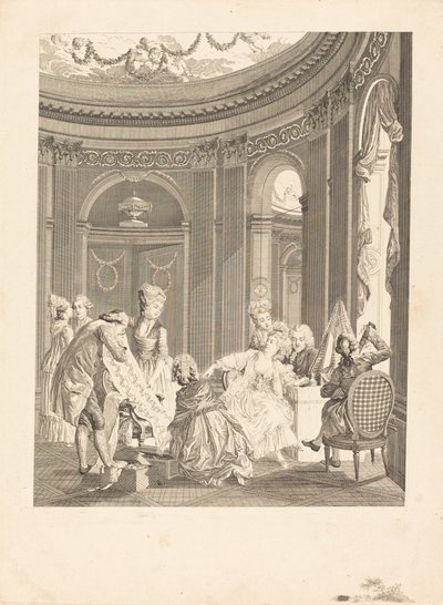 Hvad siger abbeden? af Nicolas Delaunay after Nicolas Lavreince