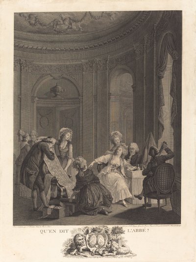 Hvad siger abbeden? af Nicolas Delaunay after Nicolas Lavreince