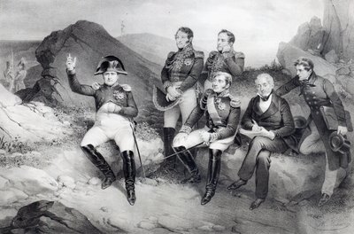 Kejser Napoleon I (1769-1821) dikterer sine erindringer til Emmanuel Las Cases (1766-1842) på St. Helena, 1860 af Nicolas Eustache Maurin