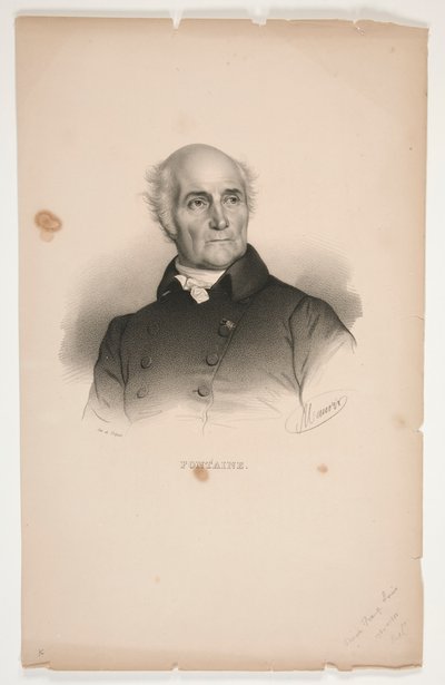 Portræt af Pierre-Francois-L?onard Fontaine af Nicolas Eustache Maurin
