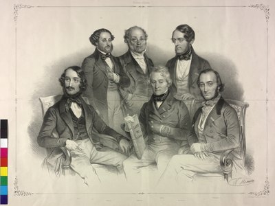Tableau med billeder af den berømte violinist Henry Wilhelm Ernst (litografi) af Nicolas Eustache Maurin