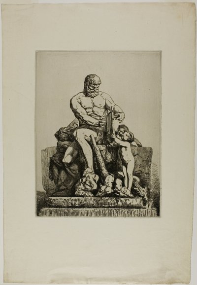 Hercules, plade en fra Twelve Etchings af Chifflart af Nicolas François Chifflart