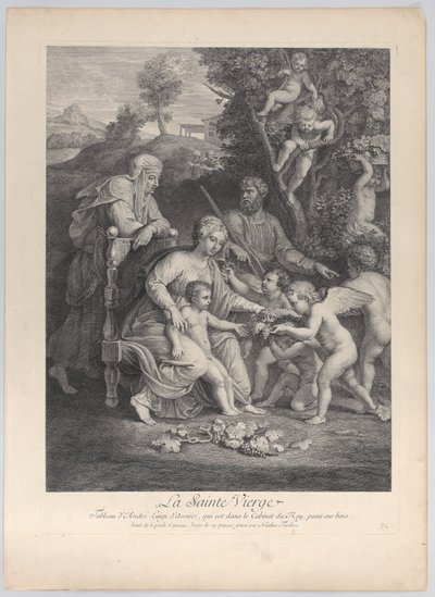 Den hellige familie med Saint Elizabeth og engle, ca. 1729., ca. 1729. af Nicolas Henri Tardieu