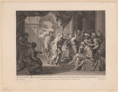 Tolv år gamle Jesus i templet af Nicolas Henri Tardieu