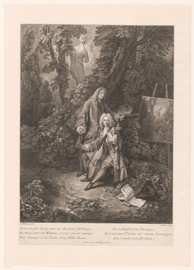 To galante mænd i et parklandskab af Nicolas Henri Tardieu