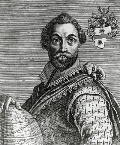 Portræt af Francis Drake (1540-1596) af Nicolas II de Larmessin
