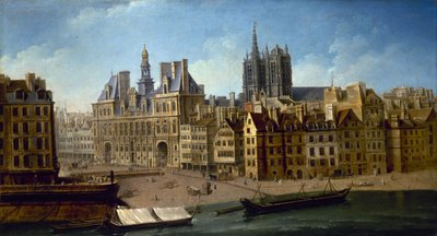 Rådhuset og Place de Grève, 1753. af Nicolas Jean Baptiste Raguenet