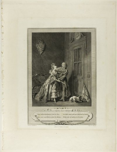 Uventet opkald, fra Monument du Costume Physique et Moral de la fin du Dix-huitième siècle af Nicolas Joseph Voyez
