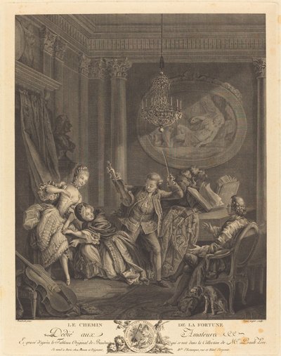 Vejen til formue af Nicolas Joseph Voyez after Pierre Antoine Baudouin