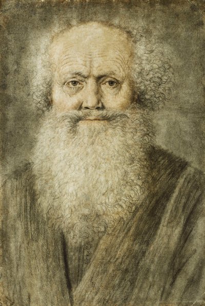 Portræt af en skægget mand, brystlængde af Nicolas Lagneau or Lanneau