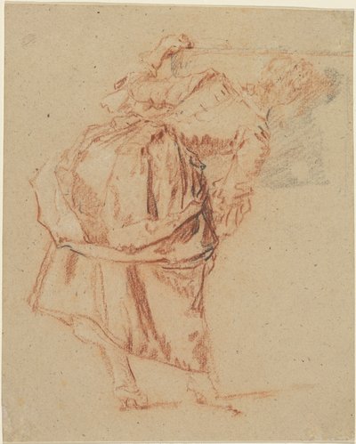 En ung kvinde kigger i et spejl af Nicolas Lancret