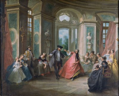 Den blinde mands buff af Nicolas Lancret
