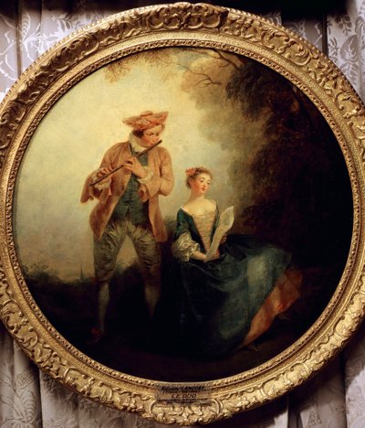 Duet af Nicolas Lancret (1690-1743). Frankrig af Nicolas Lancret