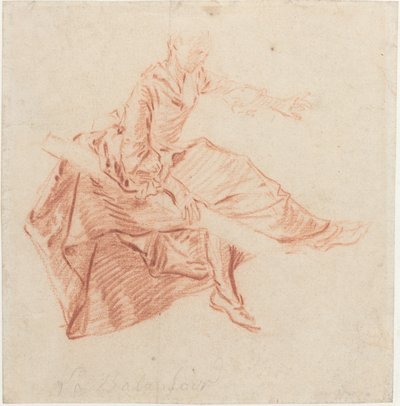 Lady siddende på en vippe af Nicolas Lancret