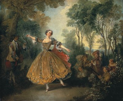 Miss Camargo Dancing (olie på lærred) af Nicolas Lancret