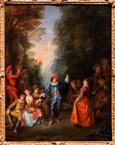 Dansen, ca. 1720 (olie på lærred) af Nicolas Lancret