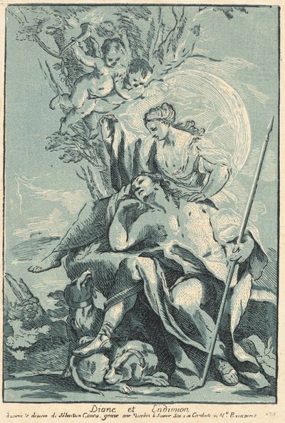Diana og Endymion af Nicolas Le Sueur after Sebastiano Conca