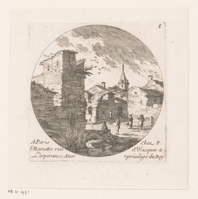 Figurer ved ruinerne af en port af Nicolas Perelle
