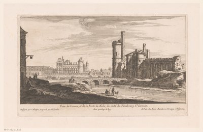 Udsigt over Louvre Veue du Louvre et de la Porte de Nesle (...) (titel på objektet) af Nicolas Perelle