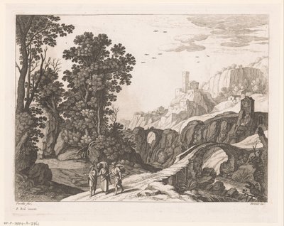 Landskab med Emmaus-rejsende af Nicolas Perelle