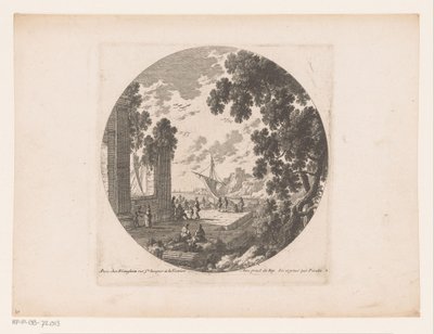 Ruin på kaj ved havet af Nicolas Perelle
