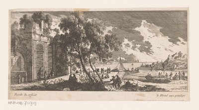 Ruin på kaj ved havet af Nicolas Perelle