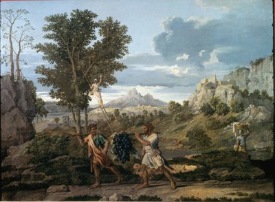 Efterår eller drueklasen bragt tilbage fra det forjættede land / Josue og Kalebs tilbagevenden med en enorm klase druer fra Kanaans land af Nicolas Poussin