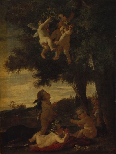 Amorer og genier, 1630-1633 af Nicolas Poussin