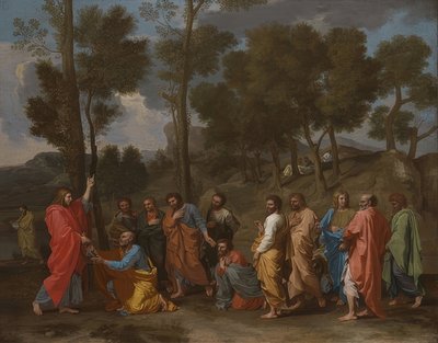 Indvielsens sakramente (Kristus giver Peter nøglerne). Omkring 1637-40 af Nicolas Poussin