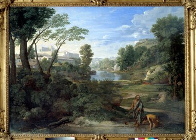 Diogene kaster sin ondskab. Maleri af Nicolas Poussin af Nicolas Poussin