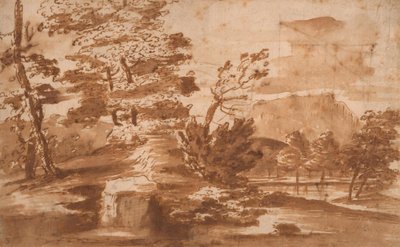 Landskab (forside) af Nicolas Poussin