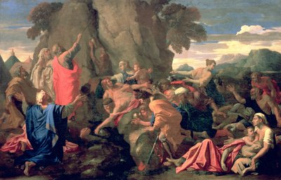 Moses slår vand fra klippen af Nicolas Poussin
