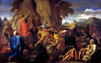 Moses slår klippen, 1649 af Nicolas Poussin