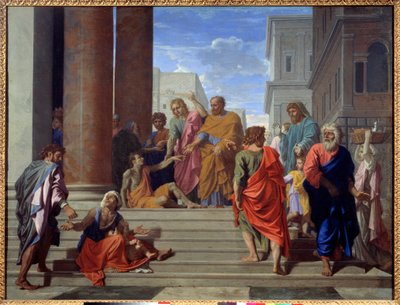 Sankt Peter og Sankt Johannes fører den lamme af Nicolas Poussin