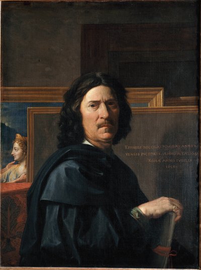 Selvportræt i en alder af 56 Maleri af Nicolas Poussin af Nicolas Poussin