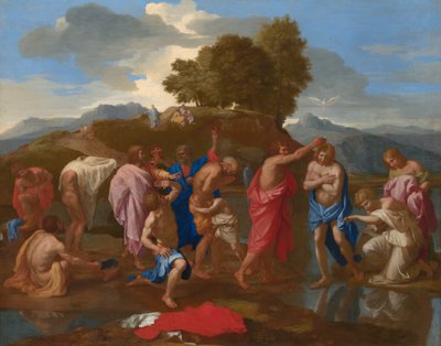 Die Taufe Christi af Nicolas Poussin