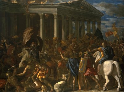 Ødelæggelse og sæk af templet i Jerusalem af Nicolas Poussin