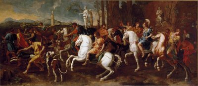 Jagten på Meleager. Helte fra græsk mytologi, der er berømt under jagten på ornen fra Calydon. Maleri af Nicolas Poussin af Nicolas Poussin