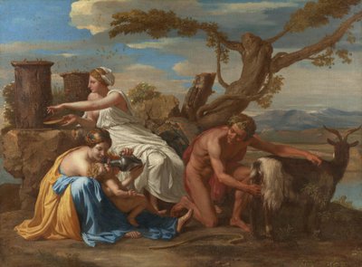 Den spæde Jupiter næret af geden Amalthea af Nicolas Poussin