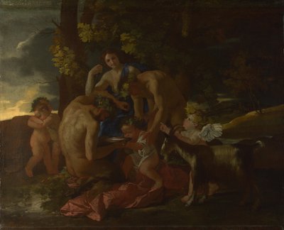 The Nurture of Bacchus, ca. 1628-1629 af Nicolas Poussin