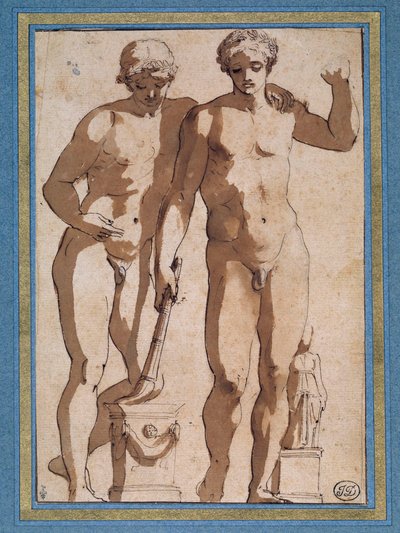 Kaksi urheilijaa af Nicolas Poussin