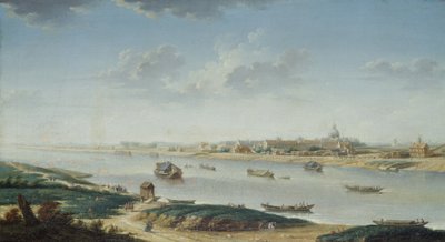 La Salpêtrière, udsigt fra Rapée, ca. 1752 (olie på lærred) af Nicolas Raguenet
