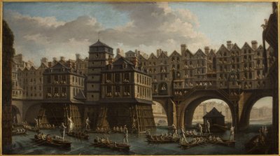 Sømændenes dyst mellem Pont Notre-Dame og Pont au Change af Nicolas Raguenet