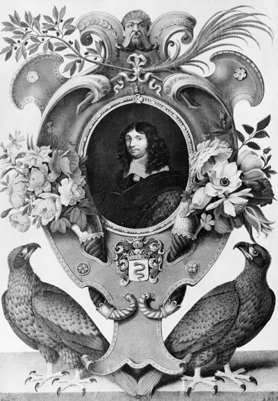 Jean-Baptiste Colbertin (1619-1683), ranskalaisen valtiomiehen muotokuva, Nicolas Robertin (1614-1685) kaiverrus af Nicolas Robert