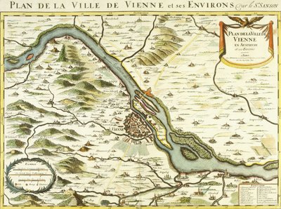 Kort over byen Wien, 1692 af Nicolas Sanson DAbbeville
