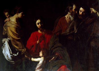 Kristus blandt børnene (olie på lærred) af Nicolas Tournier