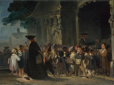Børn ved en kirkedør, mellem 1817 og 1845 af Nicolas Toussaint Charlet
