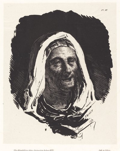 Hoved af en gammel kvinde af Nicolas Toussaint Charlet